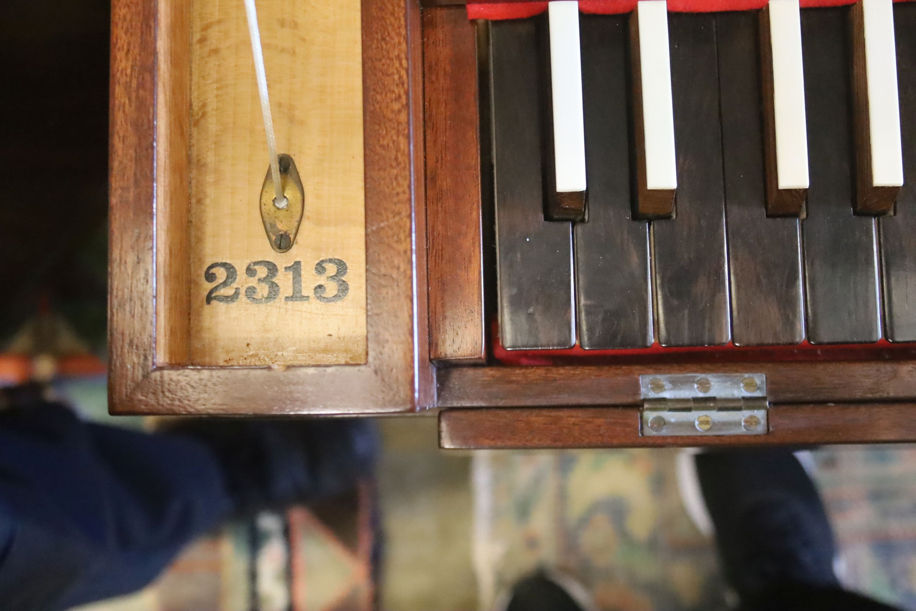 A modern mahogany clavichord by John Morley, London